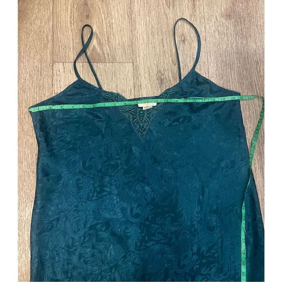Cachet Vintage Shiny Emerald Nightgown and Robe Set Large No Belt - Picture 11 of 13